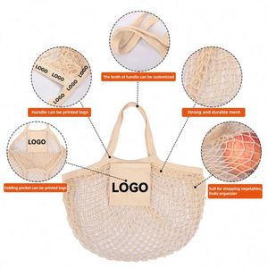 Reusable Natural Mesh <b>Net</b> Bags for Fruit Vegetable Potato Packing Large Capacity Cotton Pouch <b>Net</b> Tote Bag for Shopping Bag - Product Image 6