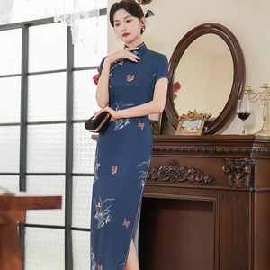 Elegante de talla grande <span class=keywords><strong>estilo</strong></span> <span class=keywords><strong>chino</strong></span> moderno boda Cheongsam <span class=keywords><strong>vestido</strong></span> ropa Mujer Floral rendimiento Qipao <span class=keywords><strong>vestido</strong></span> - Product Image 6