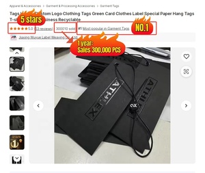 Thẻ sang trọng biểu tượng tùy chỉnh quần áo thẻ màu xanh lá cây nhãn quần áo giấy đặc biệt treo thẻ T-Shirt Áo khoác kinh doanh có thể tái chế - Product Image 4