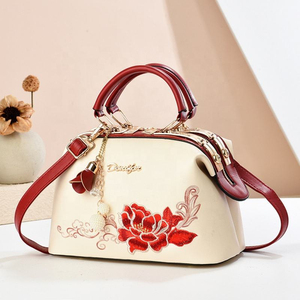 Luxury Embroidered PU <b>Leather</b> Tote <b>Bag</b> with Zipper Closure Waterproof Chain Strap-Mother's Birthday Gift for Women - Product Image 3