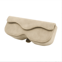 Clip à lunettes pour pare-soleil de voiture en daim, support universel pour lunettes de soleil, étui de rangement anti-chute pour l'intérieur de la voiture