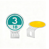Réflecteur de balisage routier microprismatique rond en film ABS et aluminium pour garde-corps, portée 100m