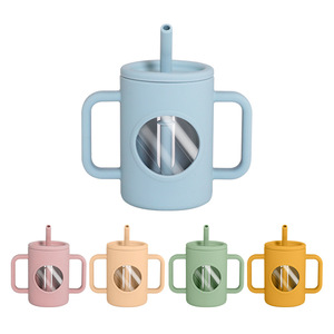 Bouteille d'eau pour bébé de luxe sans BPA avec manchon en silicone personnalisé, <span class=keywords><strong>tasse</strong></span> à lait <span class=keywords><strong>anti</strong></span>-fuite avec paille - Product Image 6