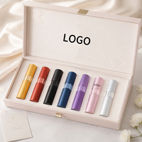 Nouveau vaporisateur à pompe rotatif 8ml 10ml en verre aluminium mat rechargeable avec anneau chromé et pompe dorée, format voyage