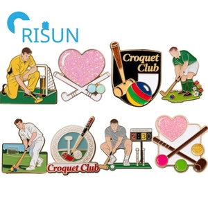 Broche de esmalte de bolas de <span class=keywords><strong>Croquet</strong></span> de Metal personalizado de fábrica, Pin de solapa, alfileres de jugador de <span class=keywords><strong>Croquet</strong></span>, logotipo personalizado, insignia de Pin esmaltado deportivo de <span class=keywords><strong>Croquet</strong></span> - Product Image 1