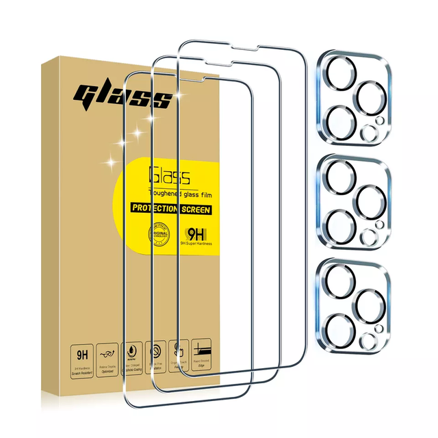 5 in 1 Designed for iPhone 17 15 16 14 Pro Max Case 6.7 Inch, with 2 Pack Tempered Glass Screen Protector Camera Lens Protective