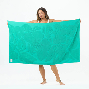 <span class=keywords><strong>Aloha</strong></span> Style Luxury Jacquard Terrycloth Toalla de baño Natación <span class=keywords><strong>Surf</strong></span> Patrón de flores Toalla de algodón Toalla de playa - Product Image 3