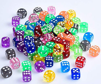 Dados Acrílicos Sueltos Translúcidos D6 al por Mayor, Dados de Seis Caras de 16 mm para Juegos de Mesa, Casino, Bunco, Yahtzee