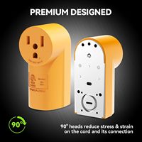 Prise de courant NEMA 6-50R à montage en surface 50 ampères |   Prise de courant 125/250 volts jaune homologuée ETL en plastique et caoutchouc