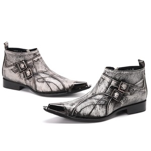 <span class=keywords><strong>Prix</strong></span> usine italie marque hommes bottes en cuir bout pointu en métal fermeture éclair peau de vache rétro hommes <span class=keywords><strong>chelsea</strong></span> bottes grande taille - Product Image 5