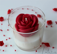 Kit de soins personnalisé fait à la main de Noël boîte d'ours parfum conception unique cire de soja rouge Mini fleur parfumée fleur en forme de Rose bougie