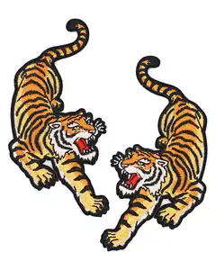 Twin Tigers sắt-on ủng hộ 100% thêu vá Bộ