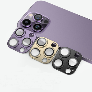 PROMAX แผ่นกันรอยซีดีสำหรับ iPhone 16 15 14, โลหะอลูมิเนียมอัลลอยกระจกเทมเปอร์ฝาครอบเลนส์กล้องโทรศัพท์ - Product Image 1