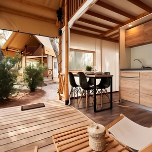 <span class=keywords><strong>Hotel</strong></span> de lujo al aire libre Living Resort Custom Homes Wood Canvas Lodge Glamping Hut con baño <span class=keywords><strong>Safari</strong></span> Lodge Carpas - Product Image 4