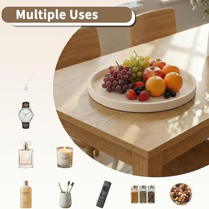 Silicone Round Storage <b>Tray</b> Marble Pattern Large Medium <b>Small</b> Bathroom Countertop Organizer Polished Finish - Product Image 4