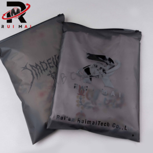 Free Sample Custom Printing Resealable Self Zip Lock Cloth Packaging Plastic Black Matte Frosted Slider Zipper <strong>Bag</strong> With Own Logo - Product Image 1