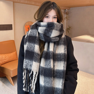 Écharpe longue <span class=keywords><strong>en</strong></span> polyester à carreaux, nouvelle collection hiver, haut de gamme, chaude et épaisse pour femme, <span class=keywords><strong>cache</strong></span>-<span class=keywords><strong>cou</strong></span>, châle pour couple - Product Image 6