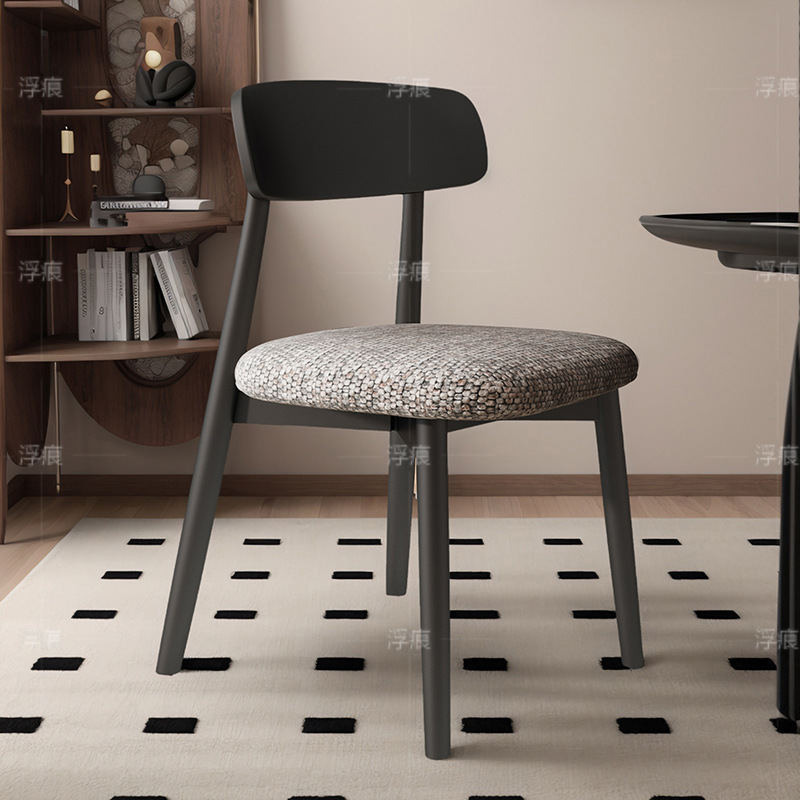 Black to dark gray gradient polka dot cotton linen