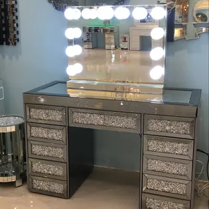 Mesa espelhada diamante com espelho led