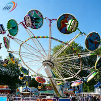 Attractions de fête foraine : Grande Roue de Parachutistes Rotative avec Décor LED Balançant, Équipement d'Amusement Extérieur