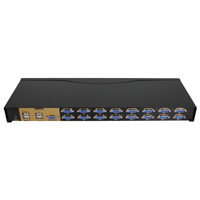 Commutateur KVM VGA 16 ports VCOM, commutateur de clavier, souris et vidéo USB, console pour 16 ordinateurs connectés à 1 moniteur
