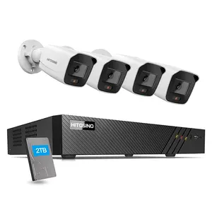 OEM HIK 8ch 8 POE 4K 2TB NVR 4MP HD Full Color Night Vision CCTV AI Motion Detection IP Security Camera System