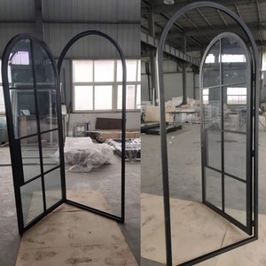 Porta interna della griglia di forma della curva d'acciaio del bagno delle finestre e delle porte di vetro dell'arco superiore - Product Image 2
