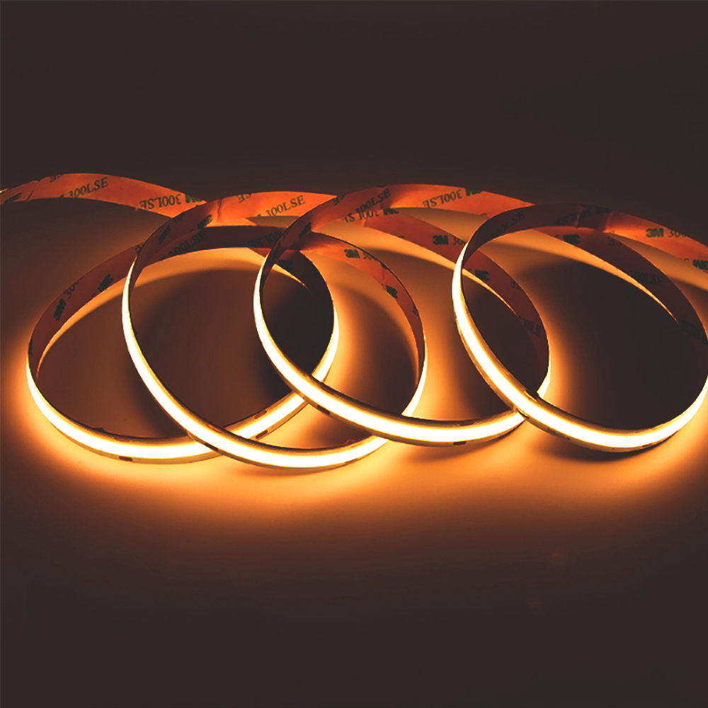 CRI 90+ 528 LEDs/m Single White COB LED Strip Light 12V 24V Flexible Dotless Tape for Closet Wardrobe Kitchen Cabinet Lighting