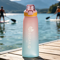 Bouteille d'eau sport sans sucre, parfumée aux fruits magiques, avec couvercle à ouverture rapide, résistante aux fuites, en plastique, pour l'école, la salle de sport, le camping
