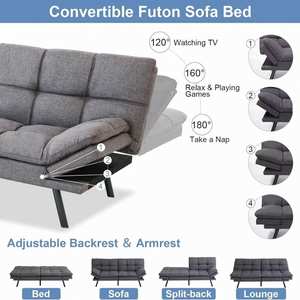 Sofá Cama Plegable Multifuncional Moderno para Sala de Estar, Montado en la Pared, Futón Ajustable de Doble Uso, Controlado por Aplicación Móvil, de Plástico - Product Image 3