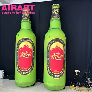 Garrafas infláveis verdes garrafas de champanhe infláveis garrafas de vinho infláveis para publicidade ao ar livre