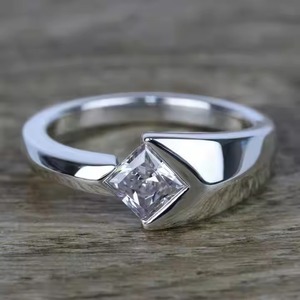 แหวนหมั้นทอง14K แหวนแต่งงานสไตล์คลาสสิกเจ้าหญิงตะวันออกตะวันตกตัดห้องแลปปลูกโรเดียมเพชรสำหรับเจ้าสาวปาร์ตี้อื่นๆ - Product Image 6