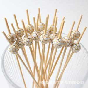 ไม้เสียบค็อกเทลไม้ไผ่ลายฟุตบอลสีทอง ขนาด 2 มม. ทำจากไม้ไผ่ธรรมชาติ สำหรับตกแต่งผลไม้ ใช้แล้วทิ้ง เหมาะสำหรับงานปาร์ตี้ - Product Image 5