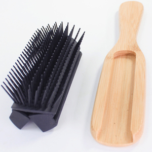 <span class=keywords><strong>Denman</strong></span>-<span class=keywords><strong>cepillo</strong></span> de pelo rizado con mango de bambú Natural, Logo personalizado, 9 filas, desmontable, <span class=keywords><strong>precio</strong></span> de fábrica - Product Image 3