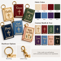 Breloque de sac brodée personnalisée en forme de livre chrétien, croix de la foi, porte-clés de prière pour sacs à main, sacs à dos, sacs fourre-tout, cadeaux religieux