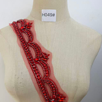 WTP-1564 Keering – Applique de luxe faite à la main avec broderie de perles et strass à coudre pour robe de soirée
