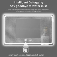 Miroirs de Salle de Bain Intelligents Modernes à LED OEM, Dégivrants Rectangulaires, Tactiles, Dimmer Intégré, Rétroéclairés, Sans Cadre