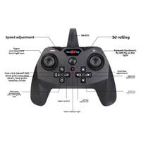 Avion RC en mousse à gyroscope 6 axes, hélicoptère télécommandé avec retournement à 360°, avion de chasse avec lumière et vol stationnaire automatique pour enfants et adultes