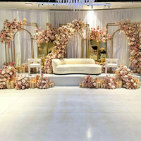 Bruidsbloemen Groothandel Koffie Zijden Bloemenwand Luxe 3D Zijden Bloemenwand voor Feestdecoratie