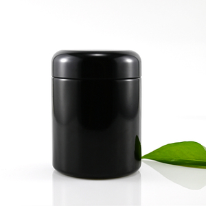 검은 뚜껑이있는 고급 크림 헤어 마스크 바디 버터를위한 250ML 밀폐 냄새 방지 철 항아리 보라색 유리 항아리 유리 용기 - Product Image 1