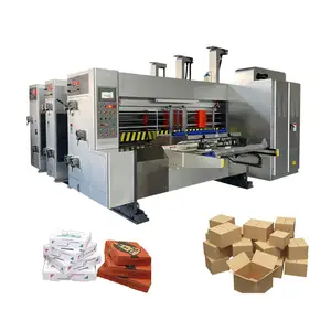 Máquina de corte e vinco de impressão automática de alta velocidade para caixa de papelão ondulado, impressora flexográfica