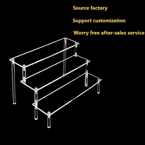 Đánh bóng Acrylic trong suốt hình thang Máy tính để bàn hiển thị đứng ba lớp dọc ống thực phẩm món tráng miệng giá cho cốc giấy - Product Image 4