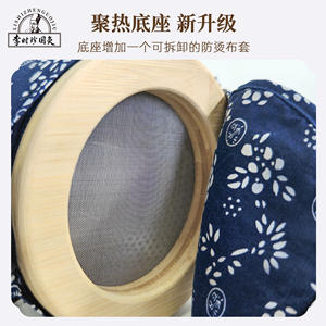 Pot de moxibustion en porcelaine bleue et blanche, boîte portable en bois pour massage santé, thérapie de médecine traditionnelle chinoise - Product Image 5