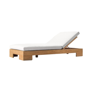 مواد مختلطة من الخوص في جميع الأحوال الجوية ، كراسي الاستلقاء تحت الشمس بدون ذراعين من خشب الساج ، حمام سباحة ، سرير نهاري خارجي - Product Image 4