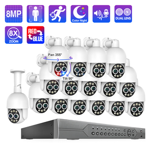 Techage 16CH 8MP ống kính kép PTZ PoE Hệ thống camera 8x mix Zoom con người Phát hiện tự động theo dõi đầy đủ màu sắc tầm nhìn ban đêm CCTV Video - Product Image 2