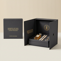 Boîte cadeau magnétique personnalisée de style livre, boîte d'emballage rigide à double porte, carton pliable de luxe