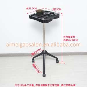 Muebles de salón profesional Carro de bandeja de herramientas de barbero de plástico de 3 ruedas para extensiones de cabello y pelucas para sala de estar y uso en hotel 1 - Product Image 3