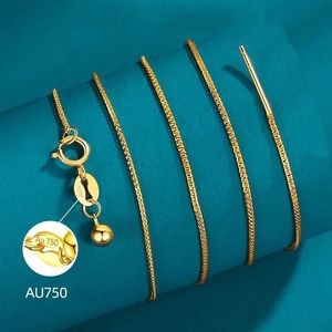 Collar Xinfly con Forma de Aguja, Oro Real de 18K, Cadena Chopin AU750, Estilo Cola de Zorro, Longitud Ajustable, Joyería DIY - Product Image 3