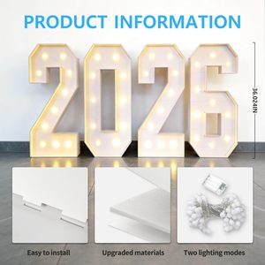 Letrero Luminoso Neonawall Clase <span class=keywords><strong>de</strong></span> 2026 con Números <span class=keywords><strong>de</strong></span> Mosaico en Espuma para Graduación, Fiesta <span class=keywords><strong>de</strong></span> Graduación, Eventos y Celebraciones - Product Image 3