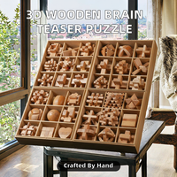 Rompecabezas de Madera Cuadrado 3D Hecho a Mano de Lujo con Letras del Alfabeto, Juego de Ingenio para Desbloquear y Enlazar, Prueba de QI, Bola Mágica para Ramadán